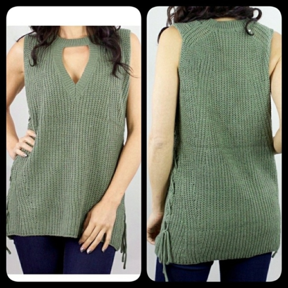 ***CLOSET CLOSING*** Olive Green Sweater Vest